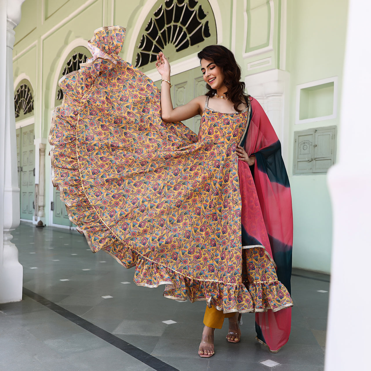 Modal Chanderi Anarkali Suit Set – Jaipur cotton | One stop shop for all  kinds of kurties